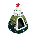 Load image into Gallery viewer, DIY Christmas Tree Cat House Kit – Felt Pet Bed with Ornaments | Build-Your-Own Christmas Hideaway for Cats & Kittens