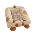 Load image into Gallery viewer, Panda Pet Sleeping Bed beige plush rectangular mat with panda face and brown accent details | GraviPaw