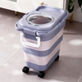 Load image into Gallery viewer, Collapsible Pet Food Storage Container with Wheels and Scoop – Airtight Bin for Dog, Cat & Small Animal Food