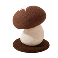 Load image into Gallery viewer, Mushroom Cat Scratching Post - brown sisal mushroom cap with cream plush stem on round base | GraviPaw