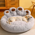 Load image into Gallery viewer, Paw-Shaped Plush Pet Bed Anti-Slip Warm Calming Bed for Cats & Small Dogs