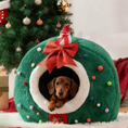 Load image into Gallery viewer, Christmas Tree Cozy Pet Cave – Warm Plush Semi-Enclosed Bed for Cats & Small Dogs | Holiday Gift Nest