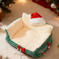 Load image into Gallery viewer, Cozy Christmas Pet Sofa Bed – Warm & Washable Winter Nest for Cats and Small Dogs