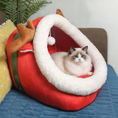 Load image into Gallery viewer, Christmas Reindeer Cozy Pet Cave Bed