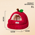 Load image into Gallery viewer, Apple-Shaped Plush Cat Cave Bed – Warm Fully Enclosed Sleeping Nest for Cats & Small Dogs