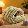 Load image into Gallery viewer, Winter Cozy 2-in-1 Pet Cave Bed with Removable Cushion – Warm Cat & Small Dog Nest