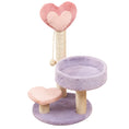 Load image into Gallery viewer, Plush Heart Cat Tower with Pink Heart Topper, Lavender Round Cat Bed and Sisal Scratch Post | GraviPaw