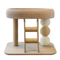 Load image into Gallery viewer, Indoor Cat Climbing Tower Product View – Oval Cat Bed, Sisal Post, Ladder and Stacked Ball Column | GraviPaw