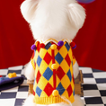 Load image into Gallery viewer, Clown Costume Cat Sweater with Pom-Poms – Warm Knitted Cat Outfit for Fall & Winter