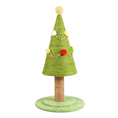 Load image into Gallery viewer, Christmas Tree Cat Scratching Post Product Overview – Green Sisal Cone with Colorful Pom-Pom Ornament Garland | GraviPaw