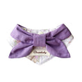 Load image into Gallery viewer, Lavender floral bow bandana collar on white background for small to medium dogs and cats