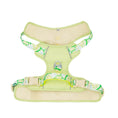 Load image into Gallery viewer, Flat lay of lemon green adjustable breathable mesh dog harness