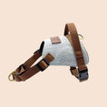 Load image into Gallery viewer, Anti pull soft vest dog harness in grey and brown with adjustable straps and buckle
