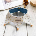 Load image into Gallery viewer, Floral side reversible cotton pet collar with wooden pom-pom detail