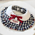 Load image into Gallery viewer, Soft cotton vintage plaid ruffle bow bandana collar lifestyle shot