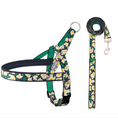 Load image into Gallery viewer, Daisy print dog harness and matching leash set on white background for small and medium dogs