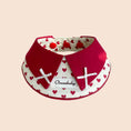 Load image into Gallery viewer, Elegant red and white heart pattern pet collar with structured double-layer design