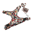 Load image into Gallery viewer, Floral reflective anti-pull dog harness and leash set with padded mesh lining