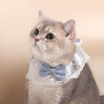 Load image into Gallery viewer, Light Blue Lace Bow Collar with Pearl Charm