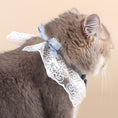 Load image into Gallery viewer, Light Blue Lace Bow Collar with Pearl Charm