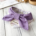 Load image into Gallery viewer, Gentle purple bow bandana pet collar with floral design detail
