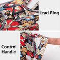 Load image into Gallery viewer, Lead ring and control handle detail on floral anti-pull dog harness