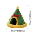 Load image into Gallery viewer, Christmas Tree Cat Cave Bed – Cozy Winter Hideaway with Removable Cushion | Holiday Pet House for Cats & Small Dogs
