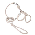 Load image into Gallery viewer, Purple lightweight cat harness and soft rope leash set flat lay showing adjustable straps and metal hardware