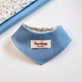 Load image into Gallery viewer, Solid blue side of reversible two-in-one pet bandana collar