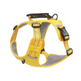 Load image into Gallery viewer, Yellow heavy duty no pull dog harness with reflective strips and top handle laid flat on white background