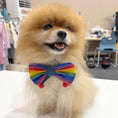 Load image into Gallery viewer, Rainbow dog collar front view handmade design