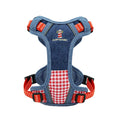 Load image into Gallery viewer, dog harness and leash set denim blue adjustable reflective pet harness for small to large dogs