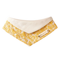 Load image into Gallery viewer, Elegant gold floral pet bandana with engraved name plate, designed as a luxe gift for cats and small dogs