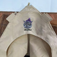 Load image into Gallery viewer, Gravipaw custom embroidered cat tent bed displayed indoors, front view