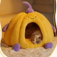 Load image into Gallery viewer, Pumpkin Cozy Cat Cave Bed – Soft Plush Hideaway for Cats
