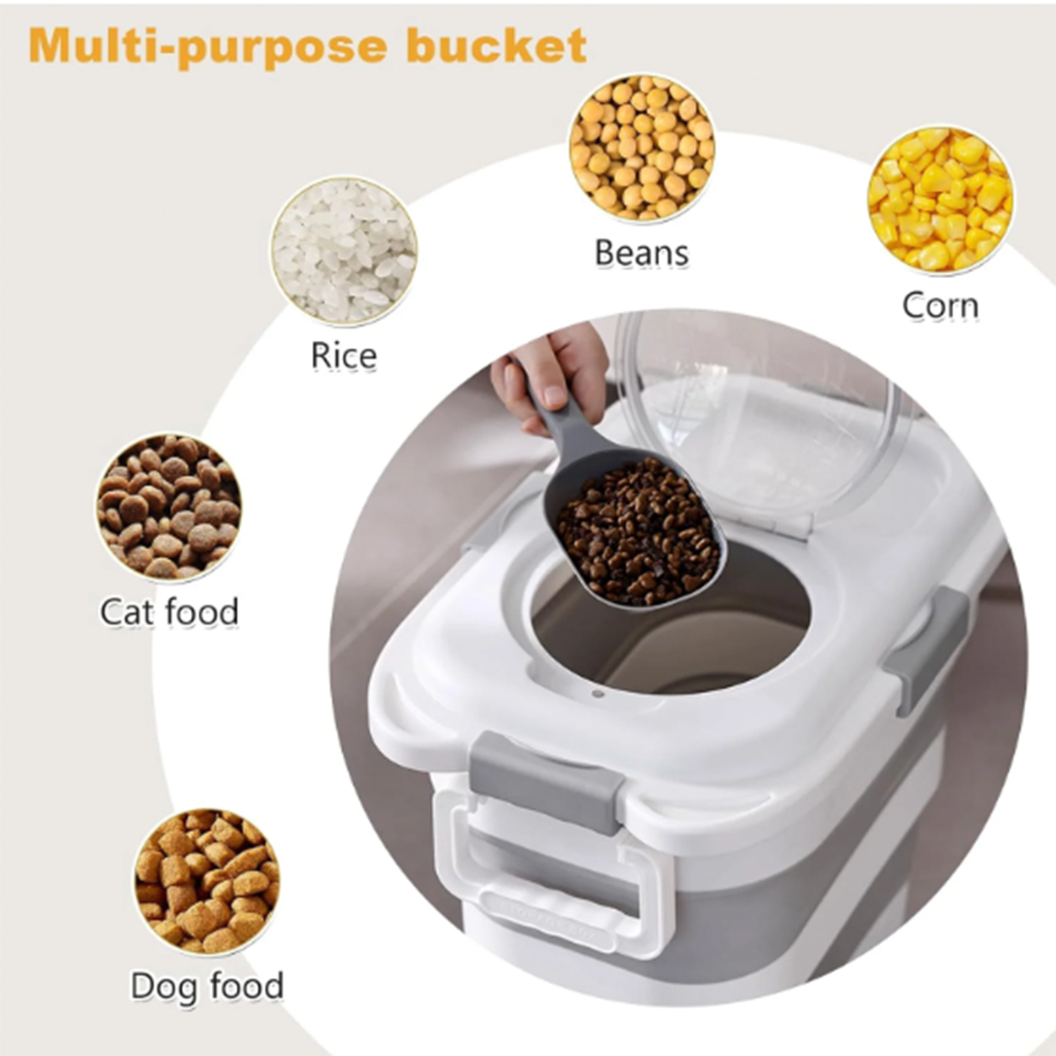 Collapsible Pet Food Storage Container with Wheels and Scoop – Airtight Bin for Dog, Cat & Small Animal Food