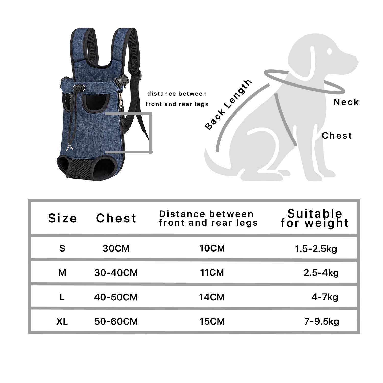 Front Chest Pet Carrier Backpack – Legs Out Travel Bag for Small Dogs & Cats