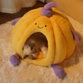 Load image into Gallery viewer, Pumpkin Cozy Cat Cave Bed – Soft Plush Hideaway for Cats
