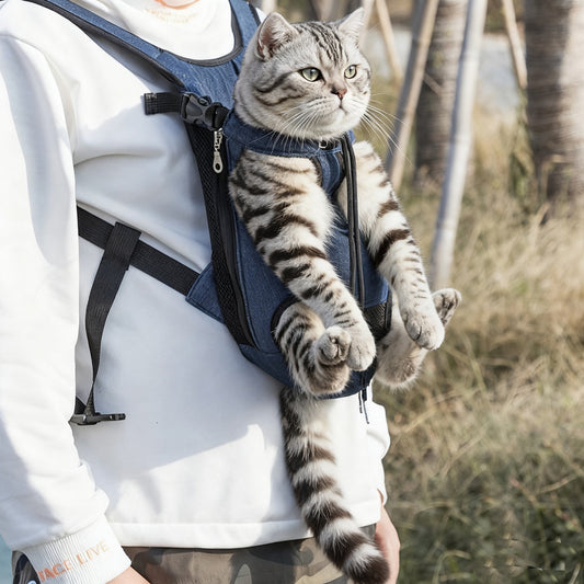 Front Chest Pet Carrier Backpack – Legs Out Travel Bag for Small Dogs & Cats