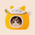 Load image into Gallery viewer, Lucky Cat Plush Cave Bed – Soft Enclosed Sleeping House for Cats & Small Dogs
