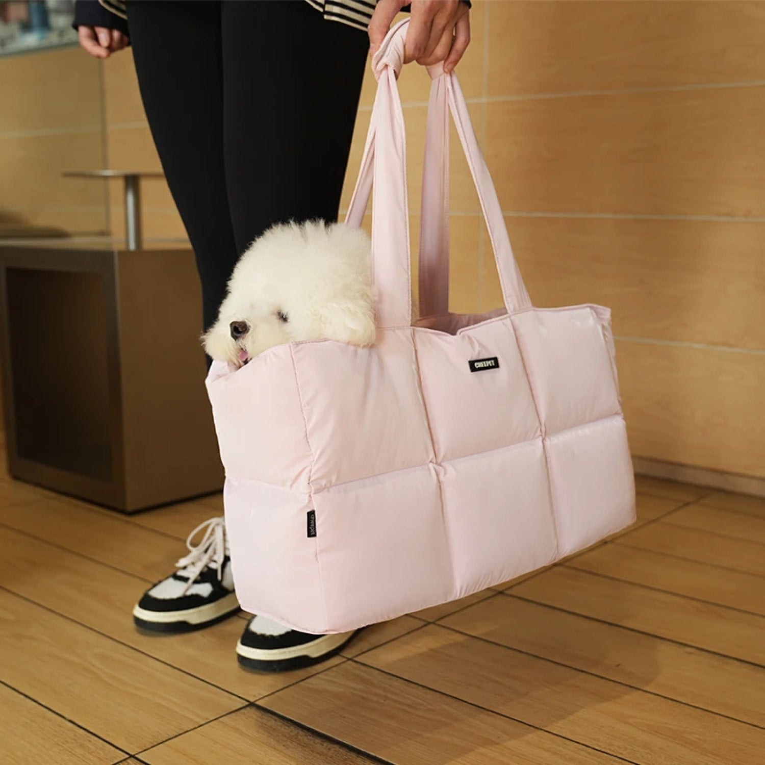 Glossy Padded Pet Carrier Bag | Lightweight Travel Tote for Cats & Small Dogs