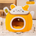 Load image into Gallery viewer, Lucky Cat Plush Cave Bed – Soft Enclosed Sleeping House for Cats & Small Dogs
