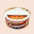 Load image into Gallery viewer, Popcorn Plush Cat Cave Bed – Cozy Semi-Enclosed Popcorn Bucket Cat House for Cats & Small Dogs
