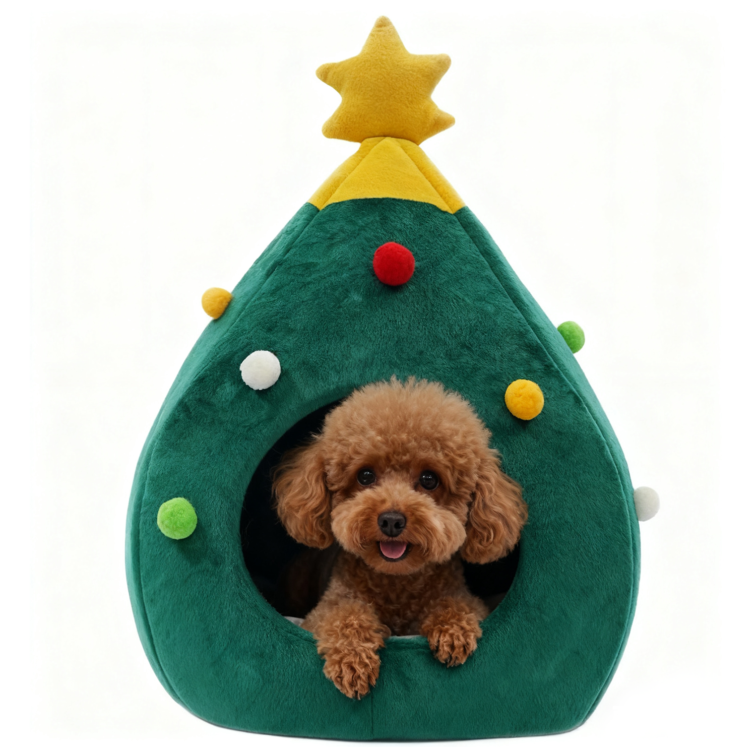 Christmas Tree Semi-Enclosed Cozy Cat House