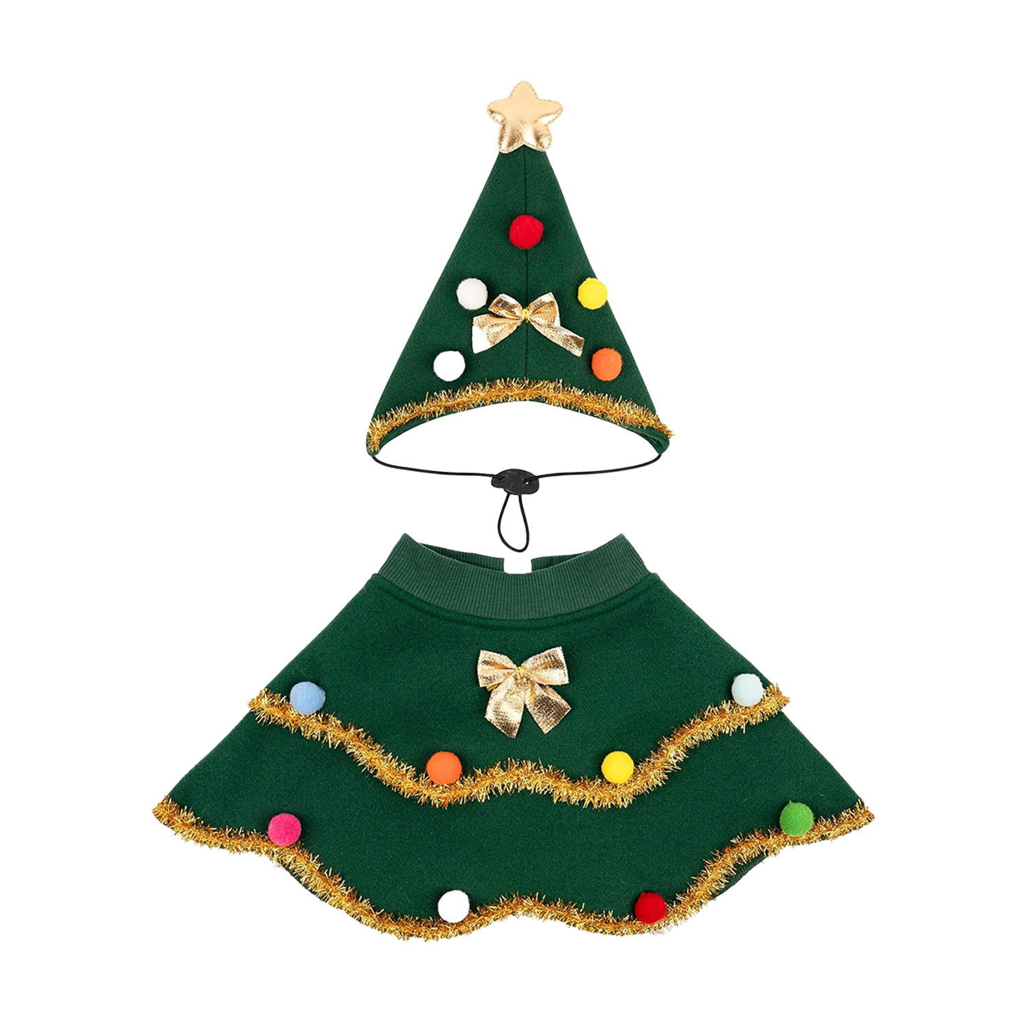 Christmas Tree Pet Costume – Cute Holiday Outfit for Dogs & Cats | Festive Christmas Pet Clothes (S–L)