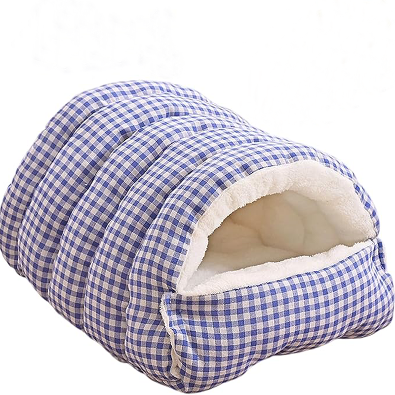 Winter Cozy 2-in-1 Pet Cave Bed with Removable Cushion – Warm Cat & Small Dog Nest