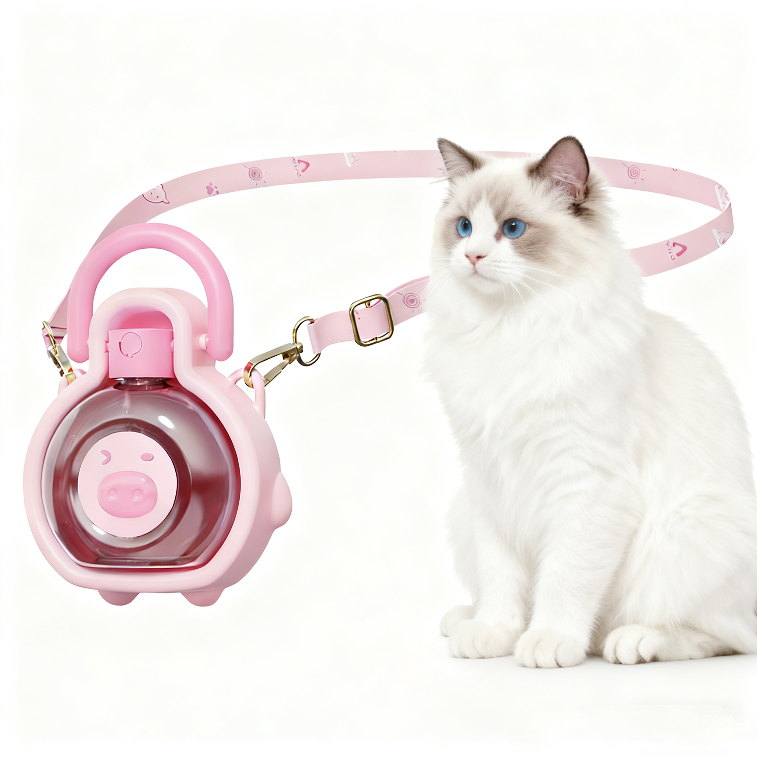 Bean-Shaped Pig Travel Pet Bottle – Cute Portable Water Dispenser for Cats & Dogs | GraviPaw