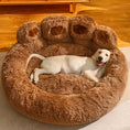 Load image into Gallery viewer, Paw-Shaped Plush Pet Bed Anti-Slip Warm Calming Bed for Cats & Small Dogs
