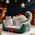 Load image into Gallery viewer, Cozy Christmas Pet Sofa Bed – Warm & Washable Winter Nest for Cats and Small Dogs
