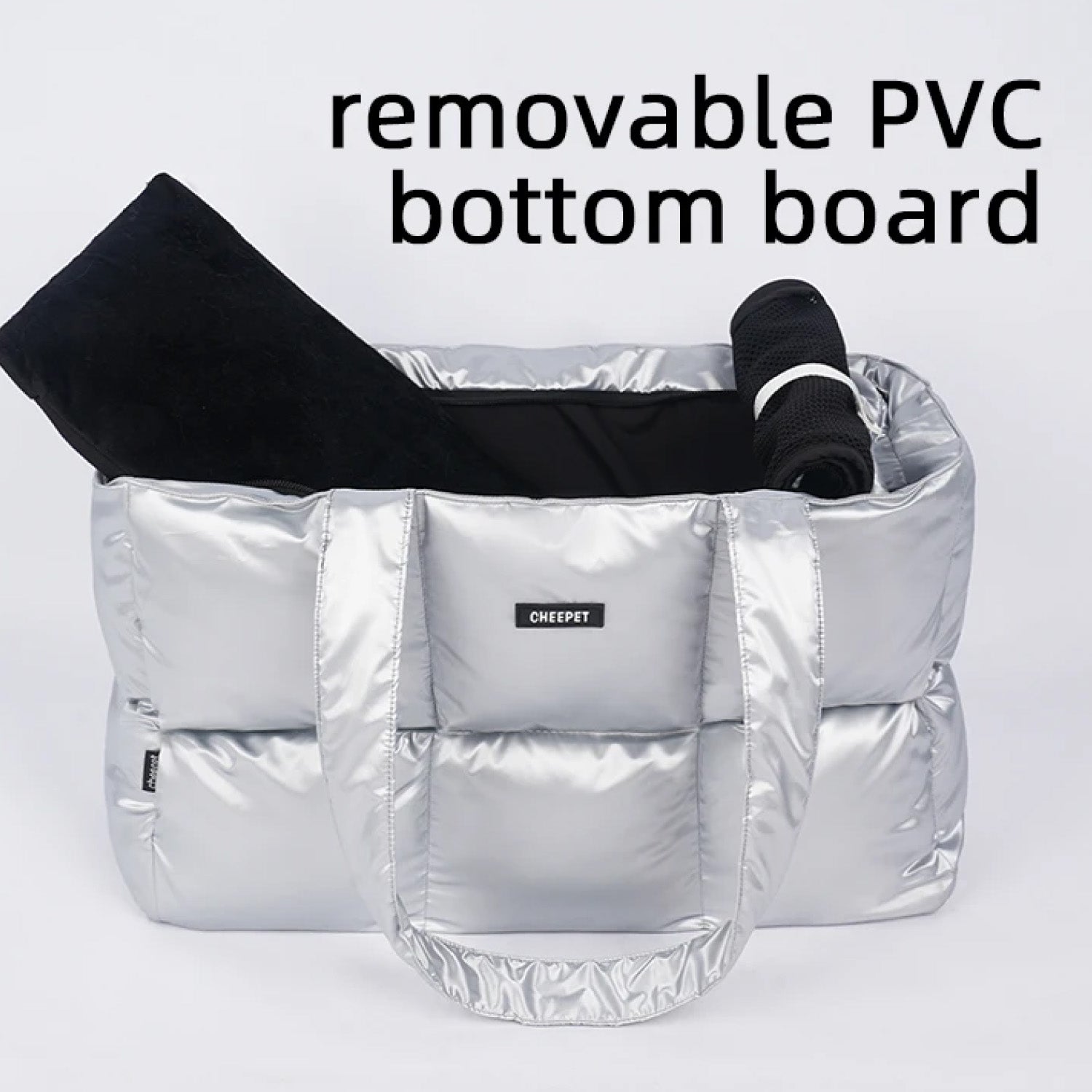 Glossy Padded Pet Carrier Bag | Lightweight Travel Tote for Cats & Small Dogs